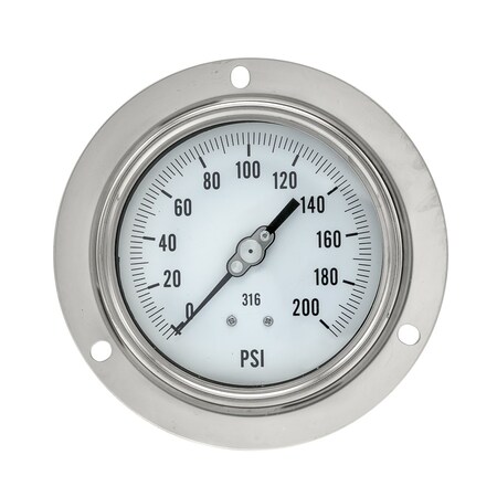 Pic Gauges 4 in Dial, 1/4 in NPT Male Lower Back Location, Stainless Steel Case Material PRO-314D-404G